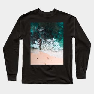 Blue Ocean Summer Beach Waves Long Sleeve T-Shirt